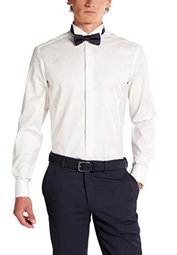 Eterna Męska koszula z długim rękawem Slim FIT Cover Twill Champagne UNI, beżowa, 15,5, BEŻOWY, 38