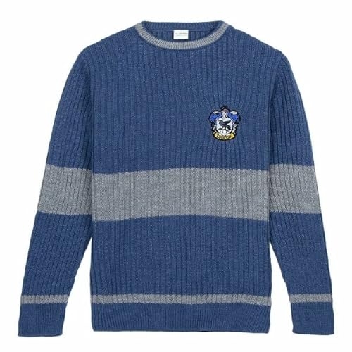 CERDÁ LIFE'S LITTLE MOMENTS - Męski i damski sweter z dzianiny Harry Potter z okrągłym dekoltem i długim rękawem w stylu Tricot - Oficjalna licencja Warner Bros, niebieski, XL