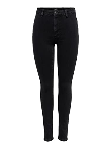 ONLY OnlBLUSH Life HW SK legginsy damskie NOOS, czarne dżinsy, 32 (L), czarny denim, L