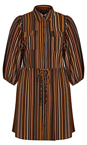 CITY CHIC Sukienka Intrygująca w paski, rozmiar plus size, w intrygowym pasku, rozmiar 20, Pasek Intryga, 46-Plus