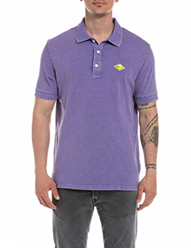 Replay Męska koszula polo M3076A, 471 Lavender, S, 471 Lawenda, S