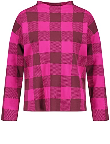 GERRY WEBER Edition Damski sweter 770547-44713, czerwony/pomarańczowy/fioletowy/różowy w kratkę, 34