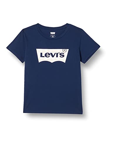 Levi's Kids Koszulka dziewczęca Lvg z krótkim rękawem graficzna koszulka, Średniowieczny niebieski, 4 Lata
