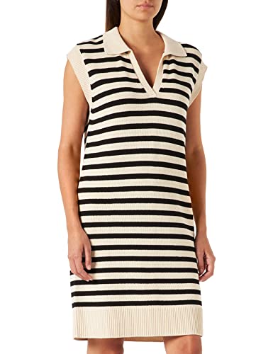 Part Two Damski sweter Puccapw Dr z luźnym krojem, czarne paski, L