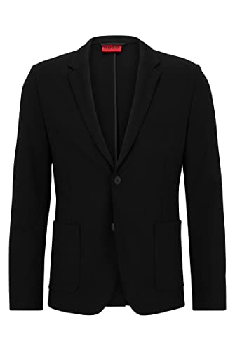 HUGO Męska marynarka Agaltus232J Extra Slim-Fit ze stretchu dżersejowego, czarny (Black1), 48