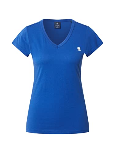 G-STAR RAW Women's Eyben Stripe Slim V-Neck Top T-Shirt, niebieski (Hudson Blue 4107-1855), XL, niebieski (Hudson Blue 4107-1855), XL
