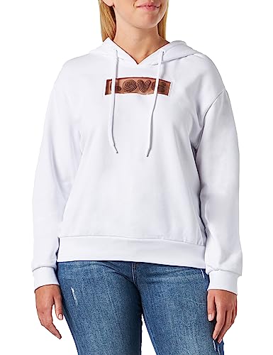Love Moschino Damska bluza z kapturem o regularnym kroju z długim rękawem, Optical White, 44, optical white