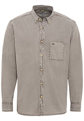 camel active Męska koszula 409110/1S00, Stone Grey, M, szary (Stone Grey), M