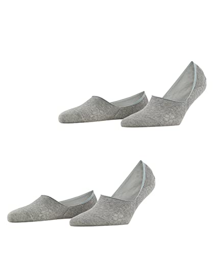 Burlington Kobiety Stopki Everyday 2-Pack W IN Bawełna niewidoczne jednokolorowe 2 Pak, Szary (Light Grey 3400), 37-38