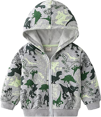 Mała ręka bluza chłopięca z kapturem z zamkiem błyskawicznym dla chłopca dinozaur wiek 2-3 lata, Dinozaur 7