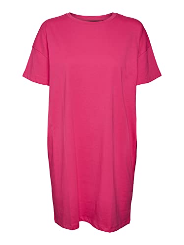 VERO MODA Sukienka damska VMPIA SS oversize NOOS sukienka, Pink Yarrow, M, różowy, M