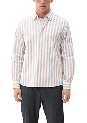 s.Oliver Męska koszula z długim rękawem, brązowa, M