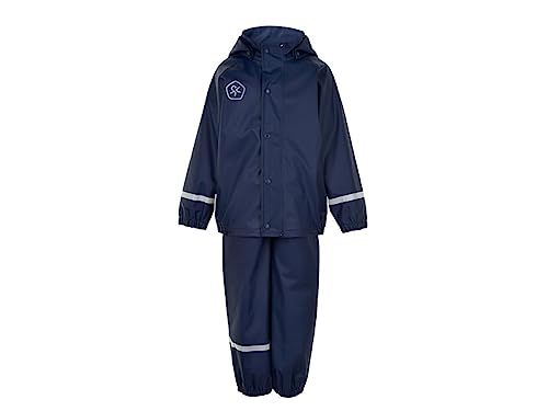 Color Kids Rain Set Solid Pu kurtka przeciwdeszczowa dla dzieci, uniseks, Dress Blues, 98