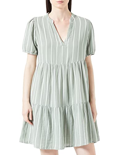 ONLY Sukienka damska z dekoltem w serek, Desert Sage/Aop: Ocean Stripe, M