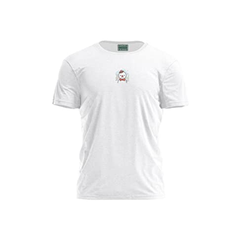 Bona Basics, Męski T-shirt z cyfrowym nadrukiem,% 100 bawełna, biały, na co dzień, męskie topy, rozmiar: XL, biały, XL