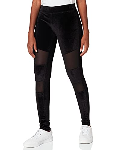 Urban Classics Damskie legginsy damskie Velvet Tech Mesh, czarny, M