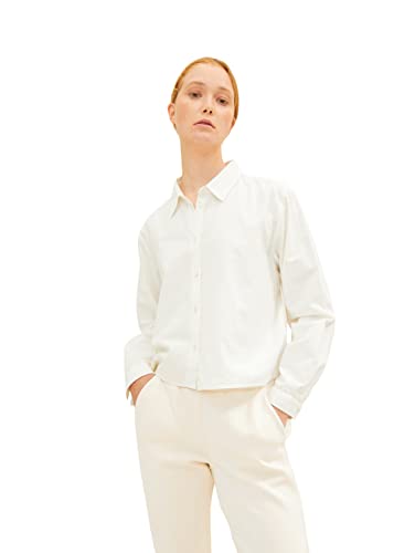 TOM TAILOR Denim Damski bluzka cropped 1034273, 10348 - Gardenia White, XS