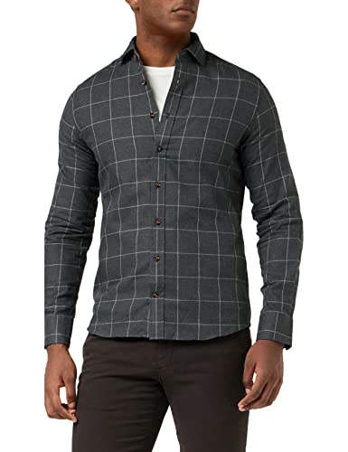 Hackett London Męska koszula z flaneli WPANE, szara, XL