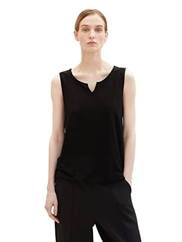 TOM TAILOR Damski 1037430 Top, 14482-Deep Black, 3XL, 14482 – Deep Black, 3XL