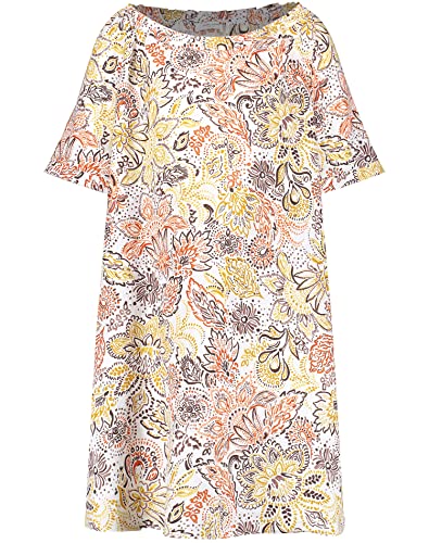GERRY WEBER Edition Sukienka damska, Ecru/biały/czerwony/pomarańczowy nadruk, 42