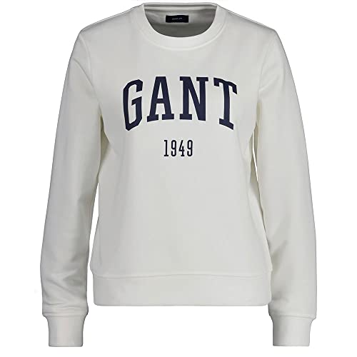 GANT Damska bluza z logo C, z dekoltem w serek, Eggshell, standardowa, Eggshell, S