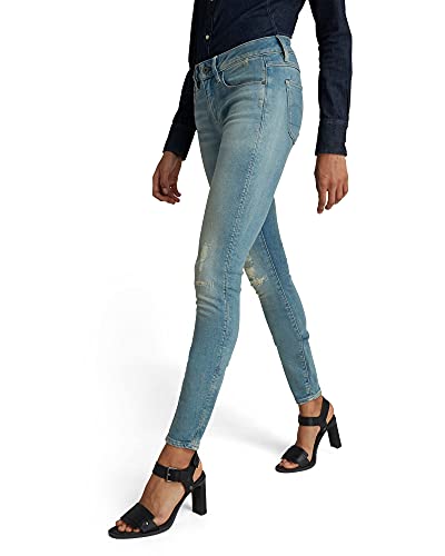 G-STAR RAW 3301 Mid Skinny Dżinsy damskie, Niebieski (M Aged D05889-9882-071), 25W / 34L