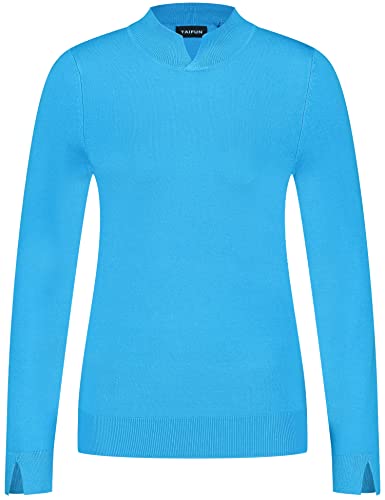 Taifun Damski sweter 272025-15400, niebieski (Electric Blue), 38 (DE)
