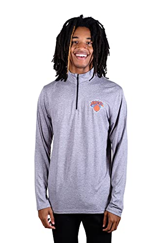 Unk NBA Vlm3138f-am NBA męska koszulka z długim rękawem z zamkiem 1/4 (UK), kolor drużyny (1 szt.), Szary wrzosowy, M