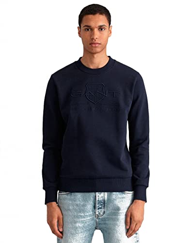 GANT Sweter męski, niebieski (Evening Blue), 4XL