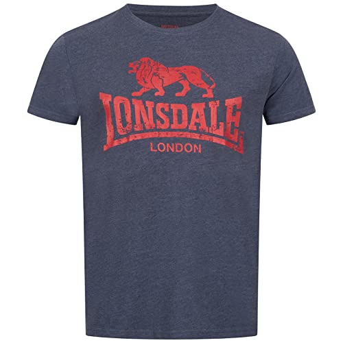 Lonsdale Męski t-shirt Silverhill, Marl Navy/Red, L