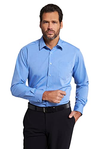 JP 1880 Męska koszula duże rozmiary plus size L-8XL koszula, biznesowa, nie wymaga prasowania, kołnierz kent, długi rękaw, Comfort Fit, do 8XL jasnoniebieska 2XT 804890700-2XT, jasnoniebieski, XXL