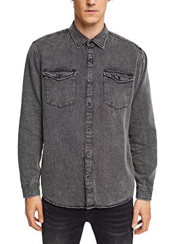 ESPRIT Męska koszula 072EE2F306, 922/GREY MEDIUM WASH, XL
