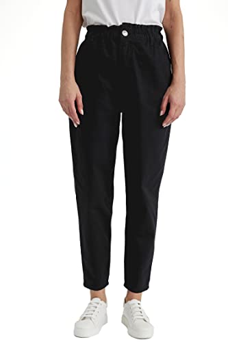 DeFacto Damskie spodnie do biegania z dzianiny na co dzień – standardowy krój, spodnie do joggingu, damskie spodnie do joggingu, dres do joggingu, czarny, 36