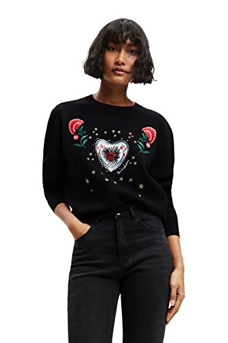Desigual Women's Black JERS_ALMA 2000 sweter damski, XL