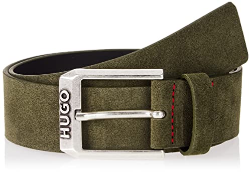 HUGO Męski pasek Gelio-Sd Sz40 z klamrą z logo z zamszu, ZIELONY, 9-12 Months