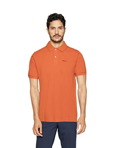 GANT Męska koszula polo MD. SS Pique Rugger, Pumpkin Orange, Standard, pomara?czowa dynia, S