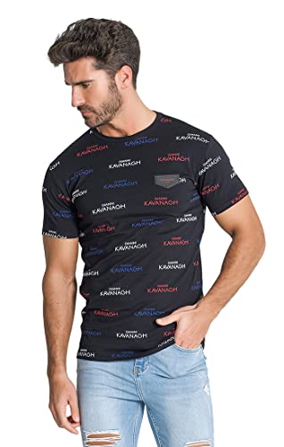 Gianni Kavanagh Black Attitude Allover koszulka męska T-Shirt, Czarny, S