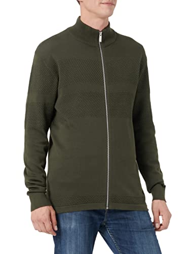 SELECTED HOMME Męska kurtka z dzianiny Zip-up, FOREST NIGHT, XXL