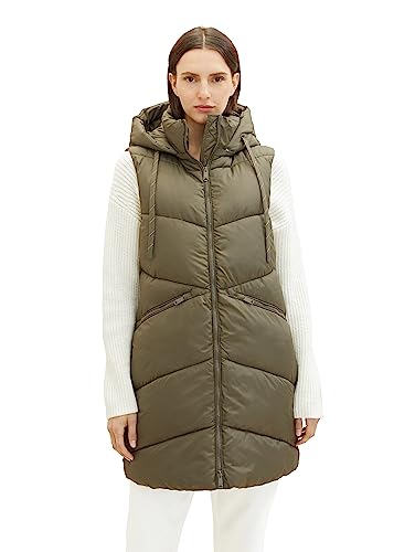 TOM TAILOR Kamizelka damska 1037562, 11848-Jungle Soil Green, S, 11848 – Jungle Soil Green, S