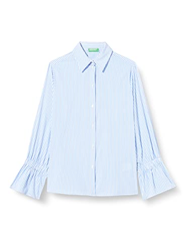 United Colors of Benetton Koszula damska 5erhdq030, jasnoniebieska, w paski, 901, X-Small, Jasnoniebieski, w paski, 901, XS