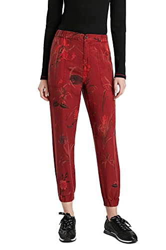 Desigual Damskie spodnie do noszenia na co dzień, czerwony, M