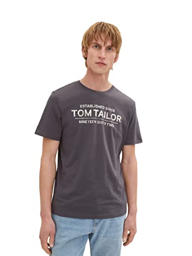 TOM TAILOR Koszulka męska 1031877, 10743-Cyber Grey, L, 10743 – Cyber Grey, L