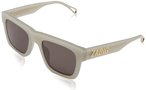 Zadig & Voltaire Damskie okulary przeciwsłoneczne Szv325, błyszczące, beżowe, brokatowe, 66, Błyszczący beżowy brokatowy