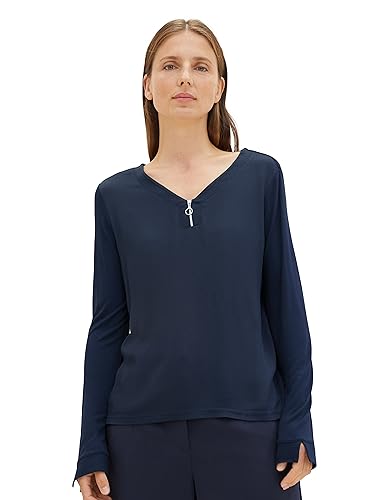 TOM TAILOR Damska koszulka z długim rękawem, 10668 - Sky Captain Blue, S