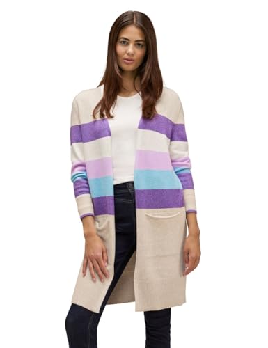 STREET ONE Kardigan długi w paski, Spring Sand Melange, 42