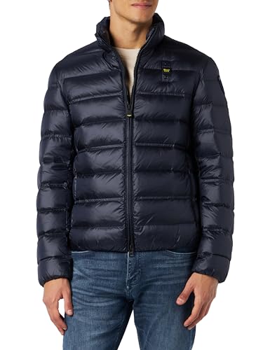 Blauer Kurtki Krótkie Wyściełane Pióro Kurtka Mężczyźni, 888 Niebieski, 3XL