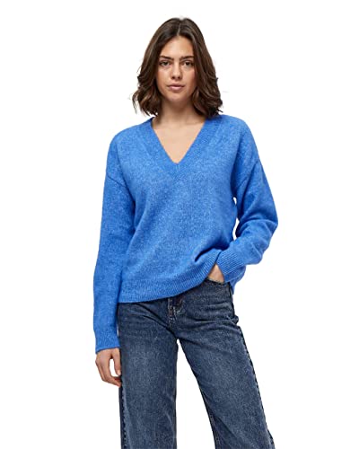 Desires Damski sweter z dekoltem w serek Nebule niebieski, 3XL