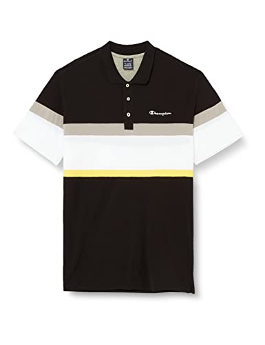 Champion Męska koszulka polo Legacy Light Cotton Pique Color Block Shirt, (czarny/biały), XL