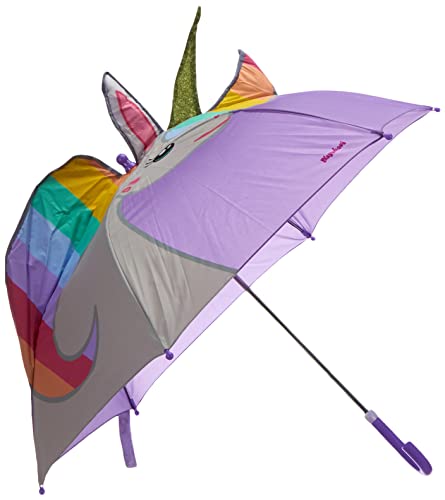 Playshoes Unisex dzieci Kinder Regenschirm Stockschirm mit kindgerechtem Mechanismus,3D Einhorn
