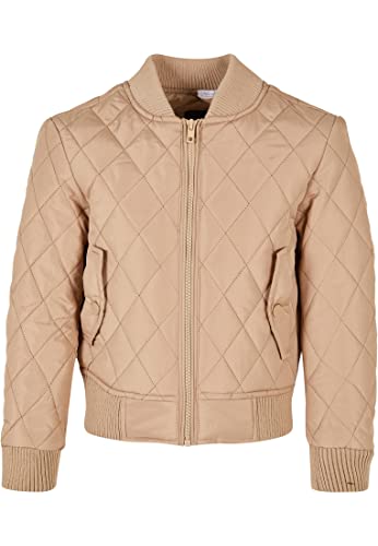 Urban Classics Girl's Girls Diamond Quilt Nylon Jacket kurtka, beż uniwersalny, 110/116, beżowy, 110/116 cm